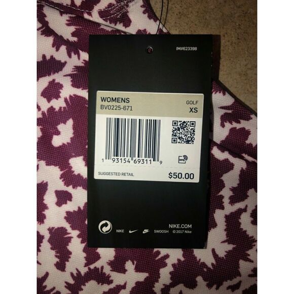 Nike BV0225-671 Woman's Sz XS Golf Dri Fit Victory Sleeveless Print Red White - Picture 9 of 9